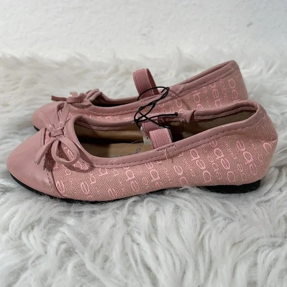 BEBE Girls Ballerina Flats Pink Slip On Shoes Size 8 New - Picture 3 of 11